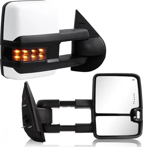 Vista 12 de Sanooer Espejos de remolque para Silverado y Sierra 07-13 pintados negro