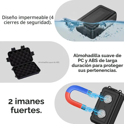 Vista 2 de Caja magnética para llaves oculta, almacenamiento magnético para llaves debajo del automóvil, caja de llaves oculta impermeable para exteriores
