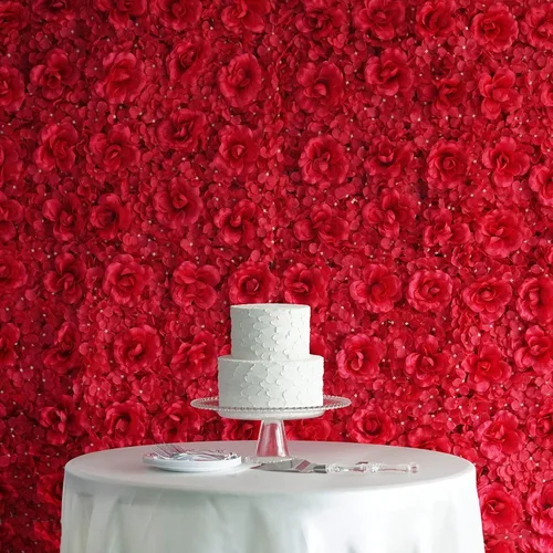 Vista 4 de Tableclothsfactory Paquete de 4 paneles de 11 pies cuadrados con protección UV, rubor 3D de seda rosa y hortensia para decoración de centros de mesa