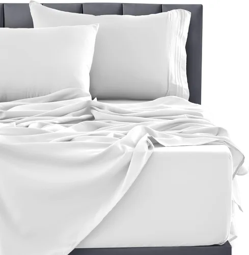 Vista 316 de LUX Décor - Juego de sábanas Twin de microfibra ultrasuave de 3 piezas con sábana encimera, sábana bajera de 16 pulgadas de profundidad y funda
