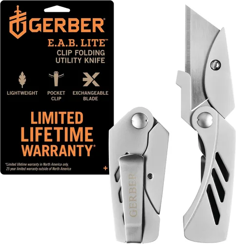 Vista 16 de Gerber Gear EAB Lite Pocket Razor Knife with Money Clip - EDC Gear Folding Stainless Steel Utility Knife with Box Cutter Blade for Everyday Carry