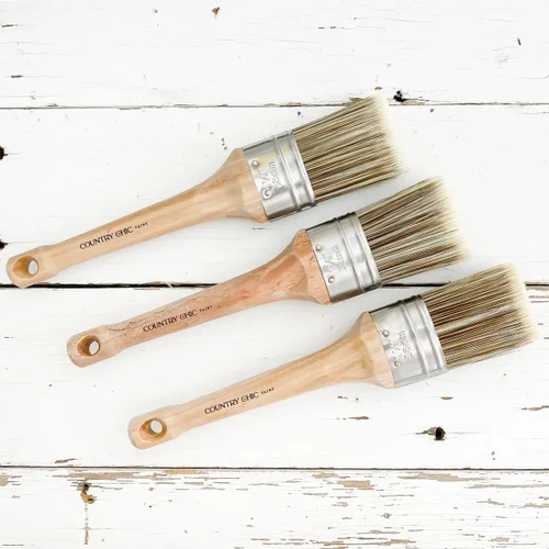 Vista 10 de Pincel de pintura estilo tiza – Pincel ovalado con cerdas sintéticas para una aplicación suave de pintura de muebles con pinceladas mínimas, sin