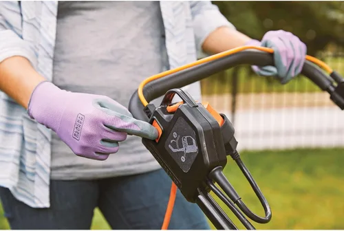 Vista 10 de BLACK+DECKER Cortacésped eléctrico con cable, 13 amperios, plataforma de corte de 20 pulgadas, ajuste de altura de 6 ajustes, almacenamiento