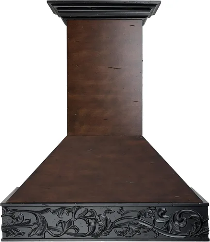 Vista 4 de Z Line 355WH-36 - Campana extractora de madera para montaje en pared, 1200 CFM, 36 pulgadas, nogal/Hamilton