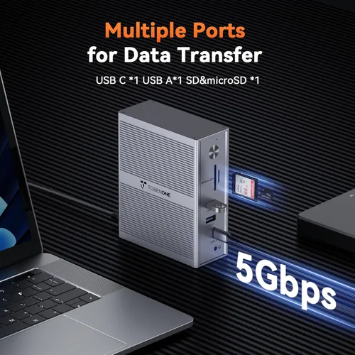Vista 6 de TobenONE USB C Laptop Docking Station 3 Monitors, Triple 4K DisplayLink Dock with 120W Power Adapter, for MacBook M1-M5/Mac mini/Windows, 3X HDMI