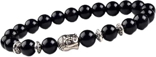 Vista 9 de Joya brazalete con gemas redondas de 8 mm, brazalete para los chacras, regalo de cumpleaños 4 pzas