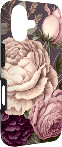 Vista 3 de Elegant Blush Pink & Purple Vintage Floral Rose & Peony Case for iPhone 17