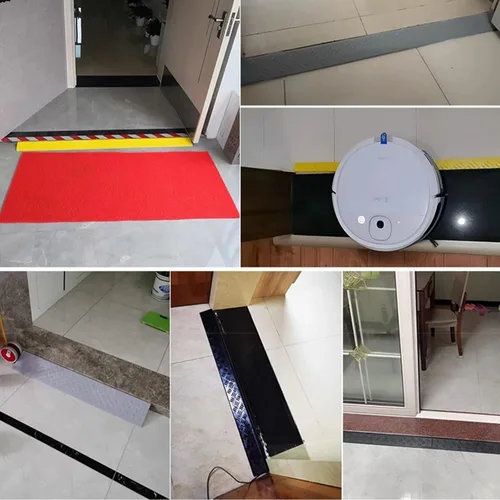 Vista 7 de Non-Slip Wheelchair Threshold Ramp, Scooter Mobility Threshold Ramps for Doorway Indoor or Outdoor, Bathroom, Garage and Supermarket Entrance, Grigio