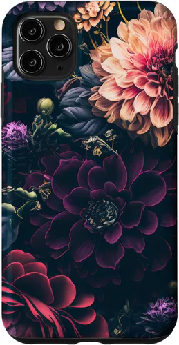 Vista 13 de Dahlia Flower Moody Dark Floral Pink and Purple Pattern Case for iPhone 17