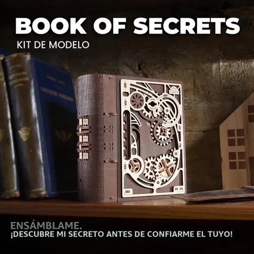 Vista 7 de UGEARS Book of Secrets - Rompecabezas 3D de madera para adultos