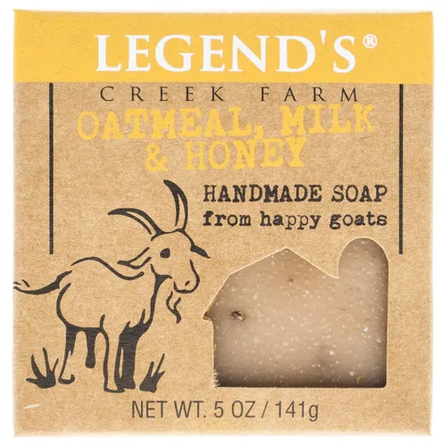 Vista 24 de Legend's Creek Farm Goat Milk Soap - Barra de jabón hidratante limpiadora para manos y cuerpo, espuma cremosa de 5 onzas, jabón natural nutritivo