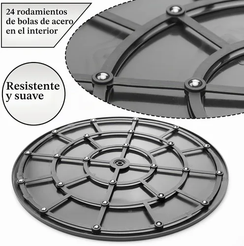 Vista 3 de Lazy Susan - Soporte giratorio de 16 pulgadas con rodamientos de bolas de acero para monitores de pantalla plana, computadora, TV, altavoces
