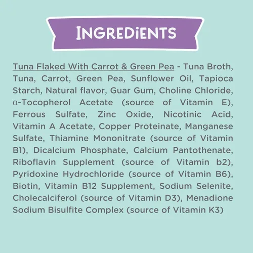 Vista 4 de LOVE, NALA - Comida húmeda natural para gatos adultos - Atún en copos con zanahoria y guisantes verdes en caldo - Sin granos, sin OMG, proteína