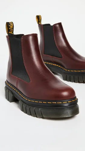 Vista 4 de Dr. Marents Audrick - Botas Chelsea con plataforma para mujer, color negro Nappa Lux