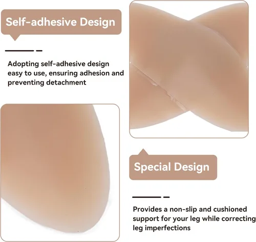 Vista 5 de 1 par de almohadillas para pantorrillas, corrector de piernas autoadhesivas para mujer, agradable a la piel, almohadilla de forma de pierna