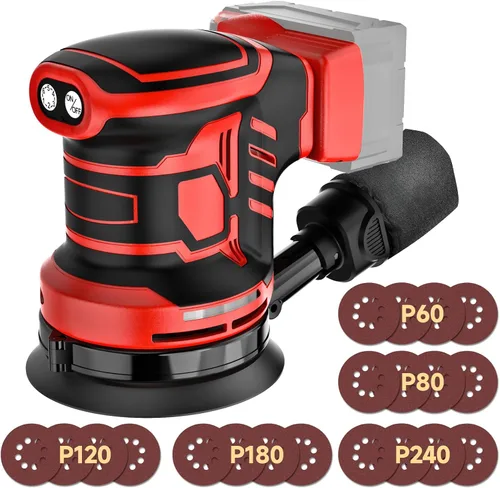 Vista 8 de Lijadora orbital aleatoria de 5 pulgadas, lijadora inalámbrica compatible con batería Dewalt de 20 V (sin batería), lijadora eléctrica sin