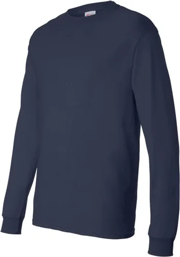 Vista 3 de Hanes Men's Essentials Long Sleeve T-Shirt Pack, Crewneck Cotton Tees, 4-Pack