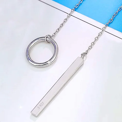 Vista 4 de Perfect 4U Collar largo redondo de plata de ley 925 para mujer joyería hecha a mano de 16 a 30 pulgadas