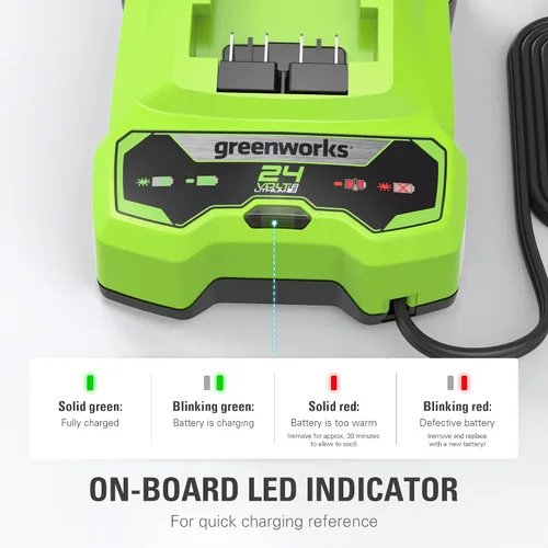 Vista 3 de Cargador de batería Greenworks de 24 V (cargador genuino Greenworks)