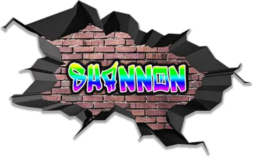 Vista 13 de Calcomanía de pared con nombre personalizado, graffiti 3D Arte personalizado vinilo decorativo adhesivo Removible Despegar y pegar Borde