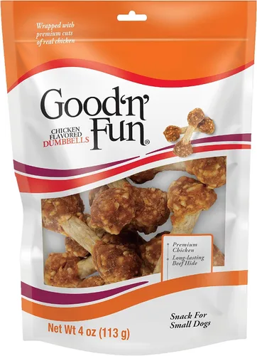 Vista 2 de Good'n'Fun - Mancuernas de pollo de 4 onzas, estuche paquete de 12 bolsas individuales
