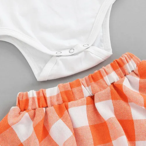Vista 7 de Conjunto de ropa de Halloween para bebé niña de manga corta con falda y diadema para Halloween