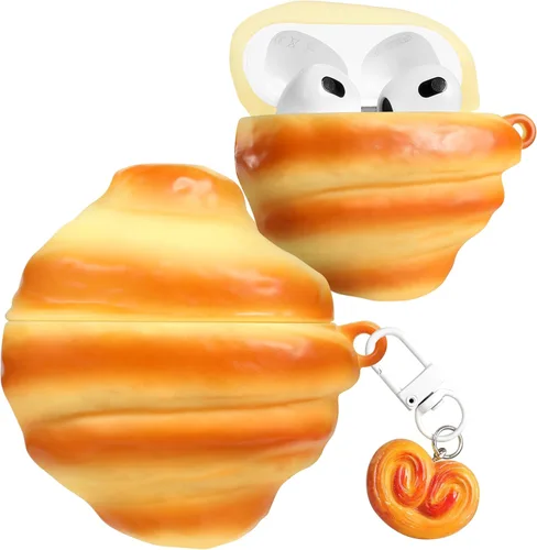 Vista 21 de Boaretiu - Funda para AirPods Pro/Pro de 2ª generación, lindo KawaiiBanana con llavero para AirPods Pro y Pro 2, divertida funda 3D de silicona