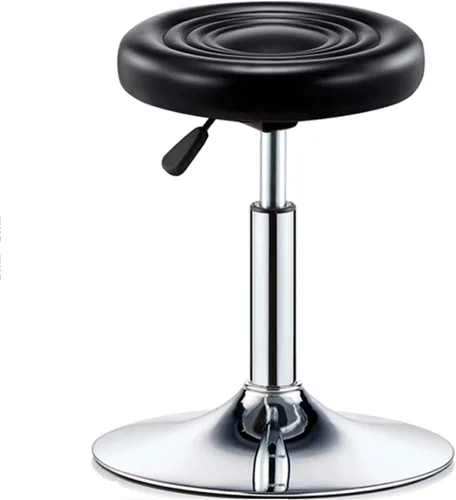Vista 12 de Taburete de bar ajustable giratorio, chasis de acero grande, respaldo moderno para el hogar, taburete redondo de pierna alta, carga de 220.5 lbs