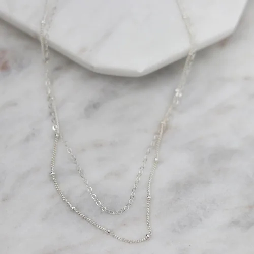 Vista 5 de Collares en capas para mujer, modernos collares en capas de oro de 14 quilates para mujeres, collares de cadena de oro de moda, joyería