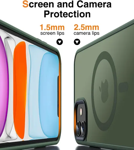 Vista 6 de Meifigno Funda magnética para iPhone 11, [protección de grado militar y compatible con Magsafe], policarbonato mate translúcido con teclas