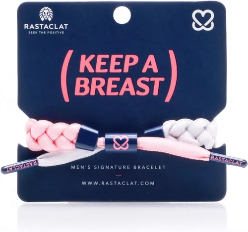 Vista 2 de Rastaclat Braided Bracelets for Men and Women - Originals Collection Adjustable Stackable and Braided by Hand Advocate Rosa/Blanco/Azul marino