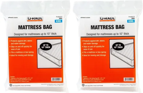 Vista 2 de U-Haul Bolsa de colchón estándar King – Funda de mudanza y almacenamiento para colchón o somier – 96 x 78 x 10 pulgadas (paquete de 1)