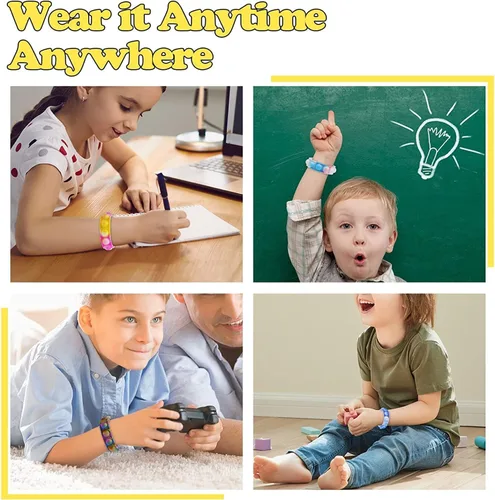 Vista 5 de 15 pulseras Push Pop, recuerdo de fiesta para niños, paquete de juguetes para la ansiedad, pulsera para aliviar el estrés para niñas, niños