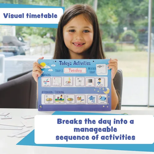 Vista 6 de Actividades de hoy Diario Rutina Visual Horario Magnético Tabla de Azulejos para Niños