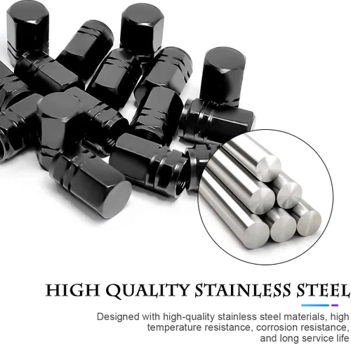 Vista 3 de 16 tapones universales para válvulas de neumáticos, impermeables, herméticas para automóviles, bicicletas, motocicletas, camiones (negro)