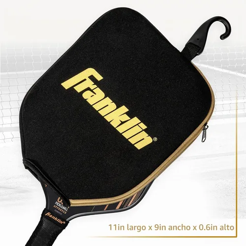 Vista 2 de Franklin Sports Cubierta de paleta de pickleball - Funda protectora acolchada con gancho para valla - Funda de paleta de tamaño universal