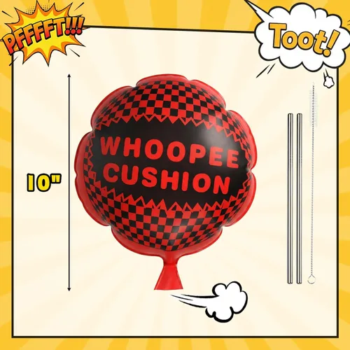 Vista 8 de POPLAY Cojín Whoopee, juguetes de broma de 10 pulgadas para regalos de fiesta novedosos para niños y adultos, almohada para pedos