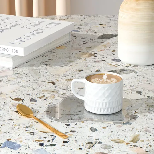 Vista 5 de Posavasos Decorativos de Acrílico, Posavasos Irregulares para Bar y Bebidas, Posavasos para Taza de Café con Forma de Nube Transparente, Perfecto