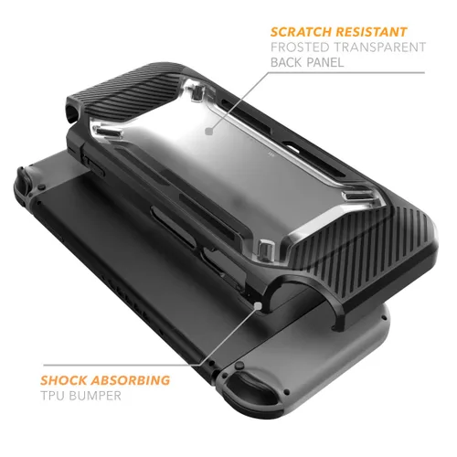 Vista 3 de Mumba estuche para Nintendo Switch, Resistente, Delgado, engomado, para Nintendo Switch 2017 Negro