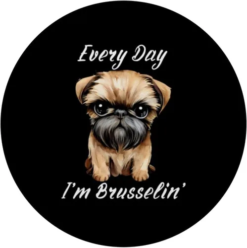 Vista 3 de Funny Brussels Griffon Every Day I'm Brusselin PopSockets estándar PopGrip para hombre y mujer