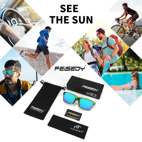 Vista 6 de FEISEDY Gafas de sol deportivas polarizadas para hombres y mujeres, gafas clásicas de pesca, conducción y ciclismo, protección UV400 B2234