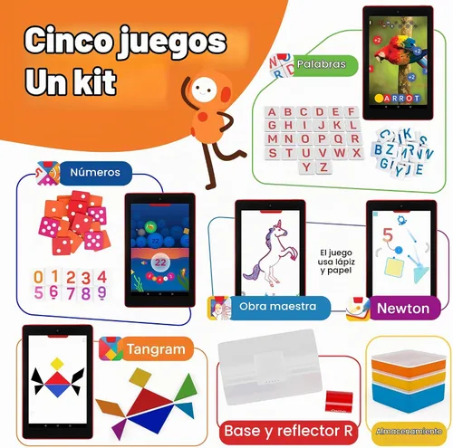 Vista 6 de Osmo Kit de genios, de 6 a 10 años, juegos de ortografía, matemáticas y creatividad, tableta Fire