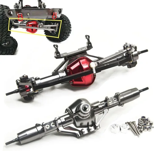 Vista 2 de Eje delantero de aluminio apto para 1/10 RC Rock Crawler AXIAL SCX10 Honcho (Eje Delantero)
