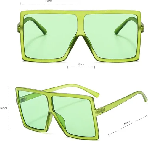 Vista 3 de Kyiduo - Gafas de sol cuadradas de gran tamaño para mujer y hombre ultraligero