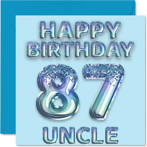 Vista 246 de Stuff4 Tarjeta de primer cumpleaños para niños, globo de fiesta con purpurina azul, tarjetas de feliz cumpleaños para niño de 1 año, nieto, hijo, 57