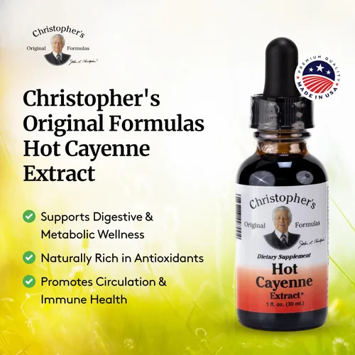 Vista 4 de Christopher's Original Formulas Extracto de Cayena Caliente, 1 fl oz - Suplemento herbario natural