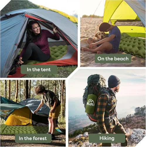 Vista 8 de Almohadilla de Dormir de Camping con Almohada, Almohadilla Inflable con Bomba de Pies Integrada, Colchón de Aire Ultraligero, Almohadilla de Camping