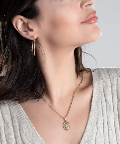 Vista 3 de Barzel Collar de cadena de 0.118 in bañado en oro de 18 quilates marineroMarina 060 3MM con colgante de encanto de Virgen María Guadalupe, Metal