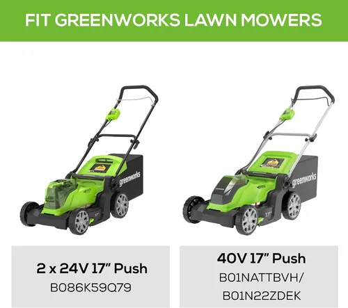 Vista 2 de Greenworks Cuchilla de repuesto para cortacésped (se adapta a: cortacésped de 17 pies / MO40B411 / MO40B01 / MO48B2210 / MO10B00)