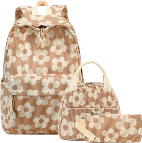 Vista 24 de LOIDOU Mochila para adolescentes y niñas, mochila escolar con lonchera y estuche para lápices, juego de bolsas escolares 3 en 1